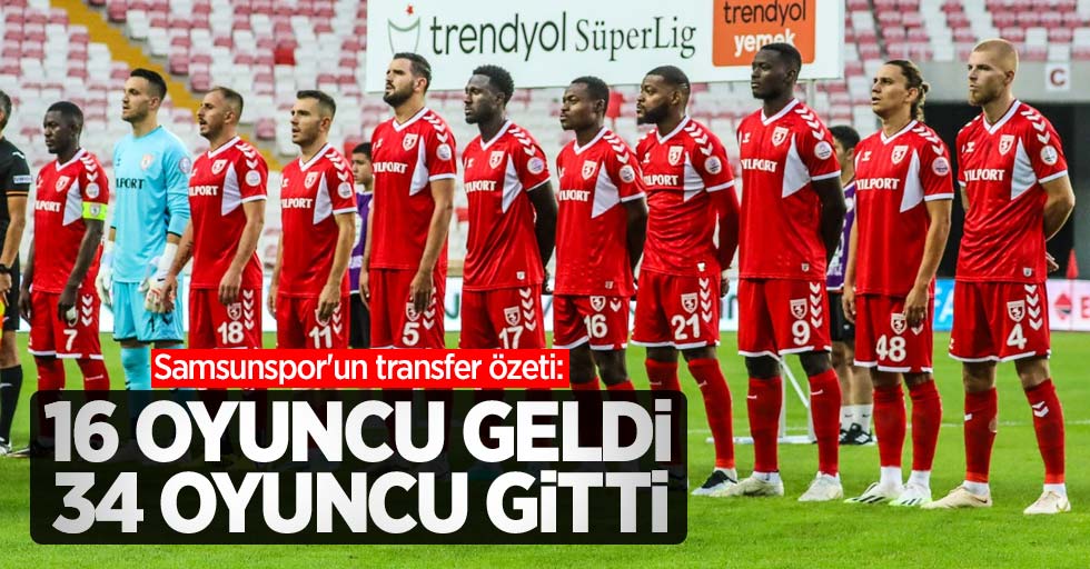 Samsunspor'un transfer özeti: 16 oyuncu geldi, 34 oyuncu gitti