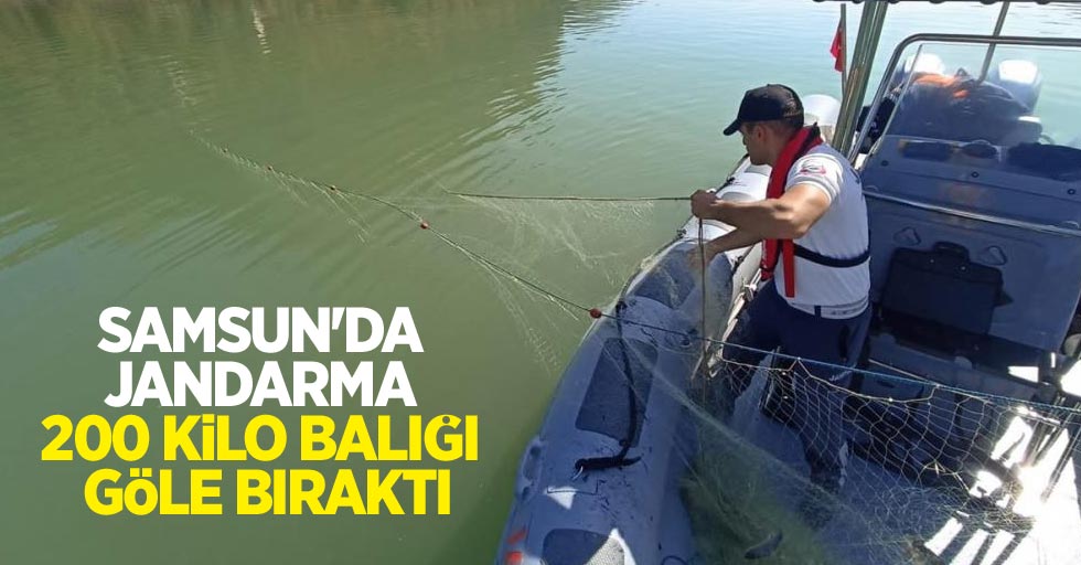 Samsun'da jandarma 200 kilo balığı göle bıraktı