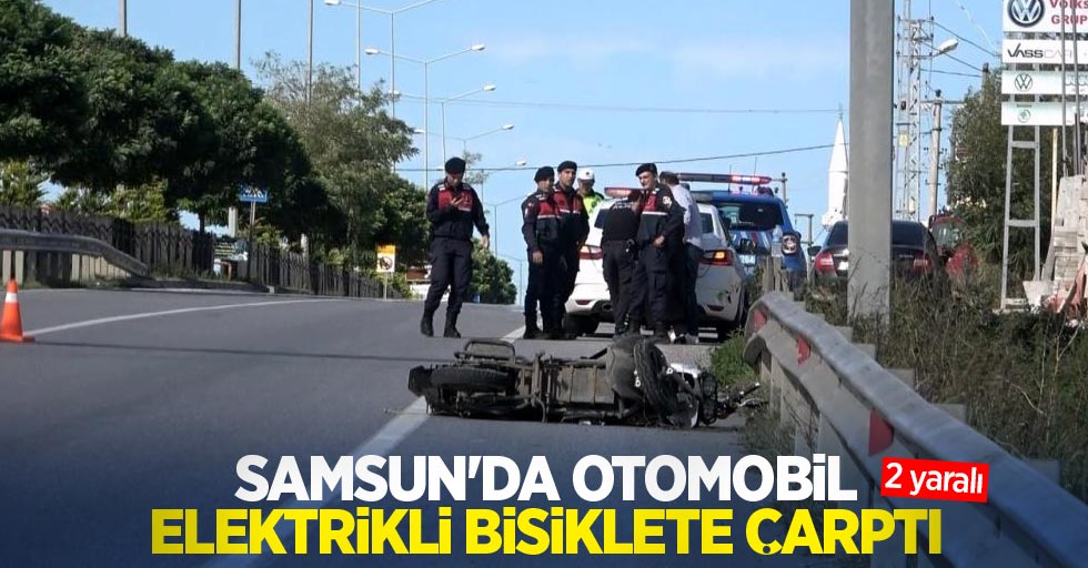 Samsun'da otomobil elektrikli bisiklete çarptı: 2 yaralı