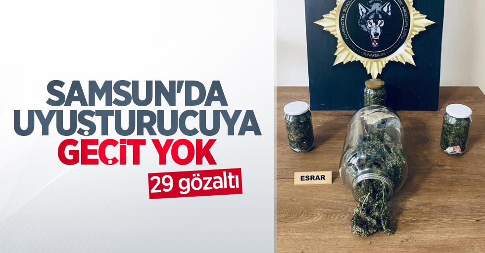 Samsun'da uyuşturucuya geçit yok: 29 gözaltı