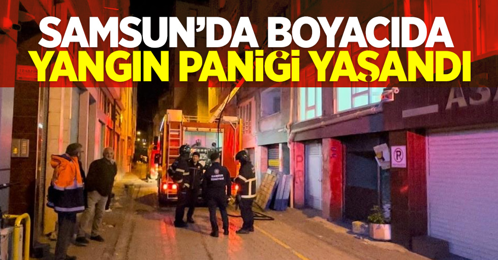 Samsun'da boyacıda yangın paniği yaşandı