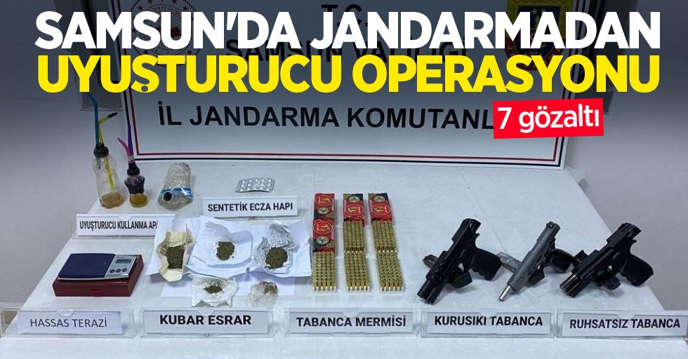 Samsun'da jandarmadan uyuşturucu operasyonu: 7 gözaltı