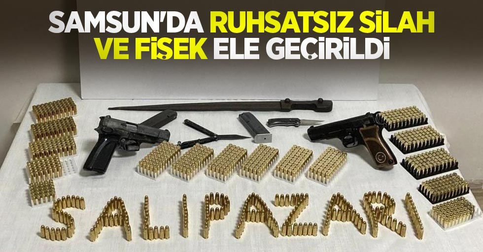 Samsun'da ruhsatsız silah ve fişek ele geçirildi: 2 gözaltı