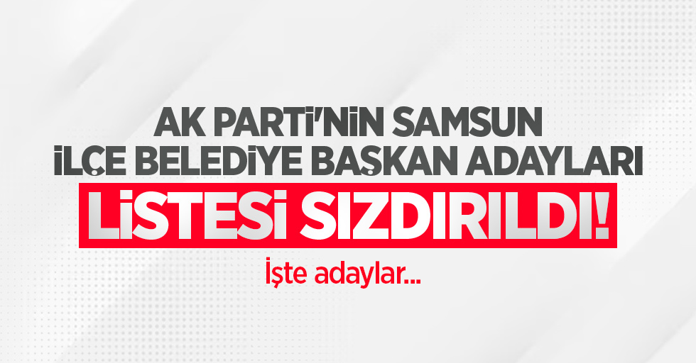 AK Parti'nin Samsun ilçe belediye başkan adayları listesi sızdırıldı! İşte adaylar...