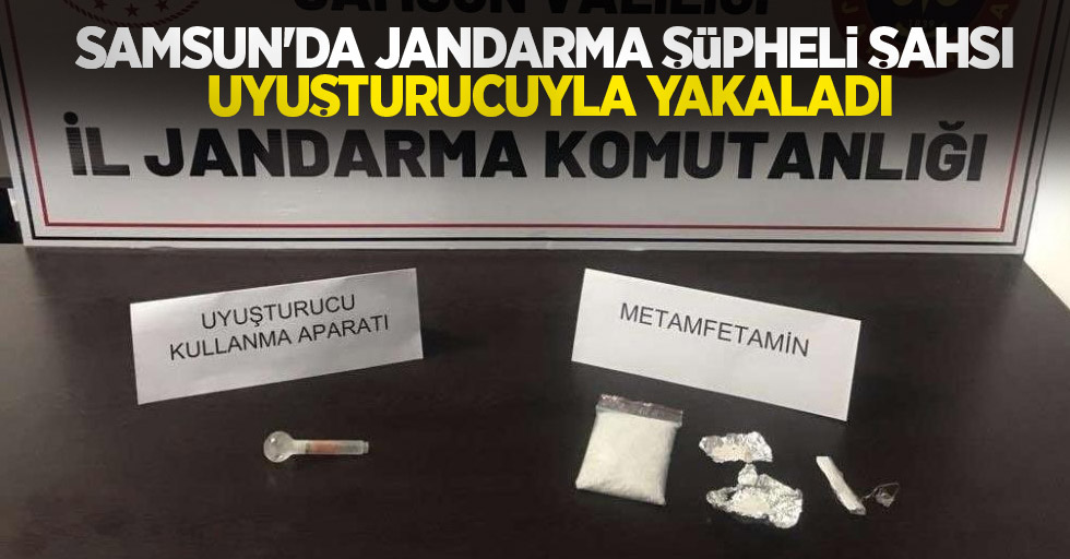 Samsun'da jandarma şüpheli şahsı uyuşturucuyla yakaladı