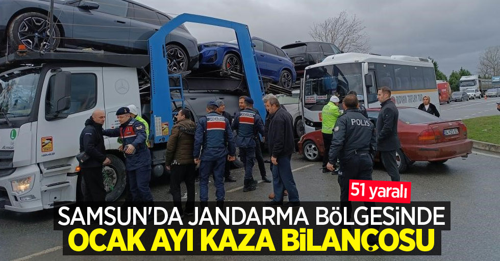Samsun'da jandarma bölgesinde ocak ayı kaza bilançosu: 51 yaralı