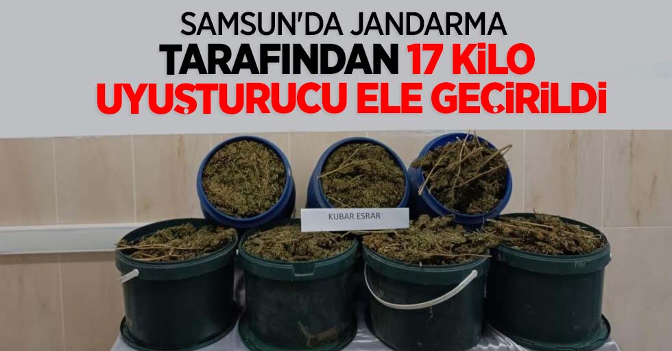Samsun'da jandarma tarafından 17 kilo uyuşturu ele geçirildi