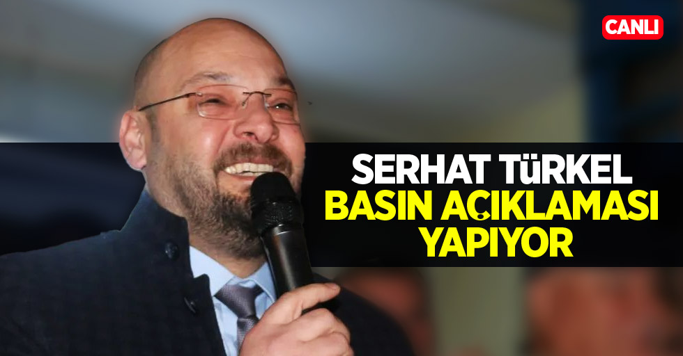 Serhat Türkel basın açıklaması yapıyor