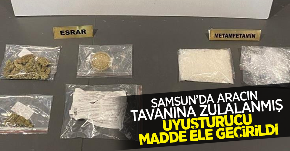 Samsun'da aracın tavanına zulalanmış uyuşturucu madde ele geçirildi