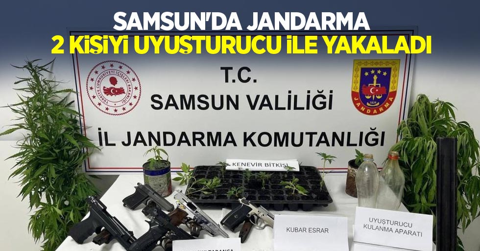 Samsun'da jandarma 2 kişiyi uyuşturucu ile yakaladı
