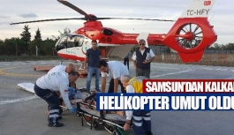 Ambulans helikopter tam zamanında yetişti