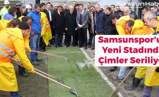Samsunspor'un Yeni Stadında Çimler Seriliyor