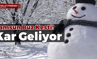 Samsun'da Kar Yağışı Etkisini Artırıyor