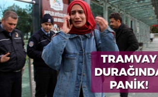 Samsun'da Tramvay Durağında Panik