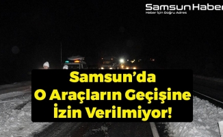 Samsun'da Ulaşıma Kar Engeli