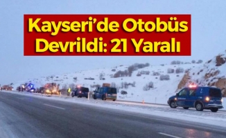 Kayseri'de Yolcu Otobüsü Devrildi: 20 Yaralı