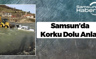 Samsun'da Bir Araç Irmak Sularına Kapıldı