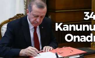 Cumhurbaşkanı Erdoğan 34 Kanunu Onadı