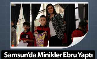 Samsun'da Minikler Ebru Yaptı