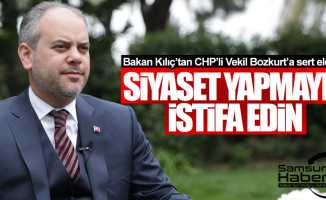 Bakan Kılıç’tan CHP’li Vekil Bozkurt’a sert eleştiri