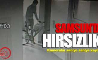 Samsun'da hırsızlık anı kameralara yansıdı