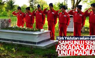 Türk Yıldızları Samsunlu şehit arkadaşlarının mezarına gitti