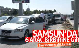 Samsun'da 6 araç birbirine girdi