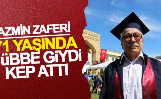 Samsun'da 71 yaşındaki Başar ünivesiteden mezun oldu
