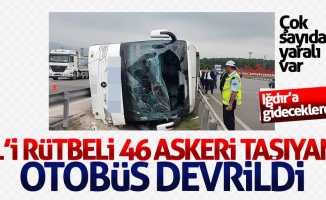 Samsun'da askerleri taşıyan otobüs devrildi: 49 yaralı