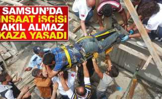 Samsun'da inşaat işçisinin vücuduna demir saplandı