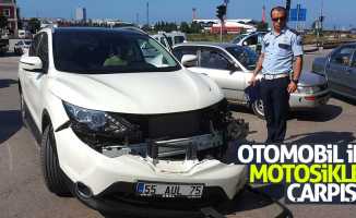 Samsun'da trafik kazası: Otomobil ile motosiklet çarpıştı