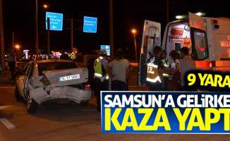 Samsun'a gelirken kaza yaptı: 9 yaralı