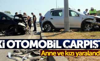 Samsun'da 2 otomobil çarpıştı: Anne ve kızı yaralandı