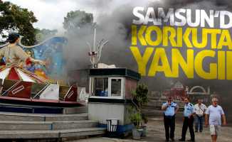 Samsun'da lunaparkta yangın çıktı