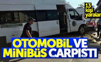 Samsun'da minibüs kaza yaptı: 13 yaralı