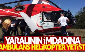 Samsun'da yaralının imdadına ambulans helikopter yetişti