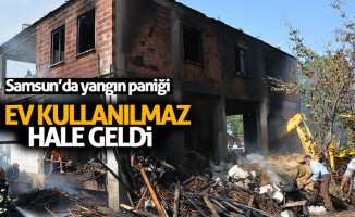 Samsun’da yangın paniği, 2 ev kullanılmaz hale geldi 