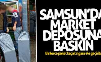 Samsun'da markette kaçak sigara operasyonu