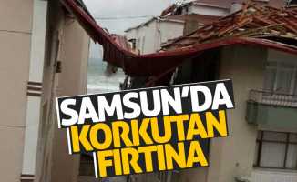 Samsun’da evlerin çatısı rüzgardan uçtu