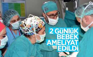 Samsun'da 2 günlük bebek ameliyat edildi
