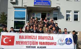 Samsun'da öğrencilerden Mehmetçiğe destek