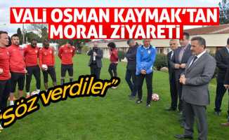 Samsunsporlu futbolculara Vali Osman Kaymak'tan destek