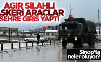 Sinop'a roket taşıyan askeri araçlar geldi