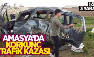 Amasya'da korkunç kaza: 1 ölü 3 yaralı