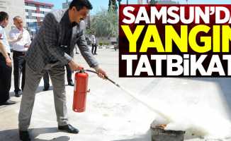 Samsun Büyükşehir Belediyesinde yangın tatbikatı