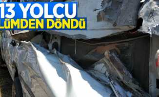 Samsun'da 13 yolcu ölümden döndü