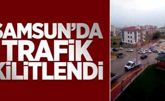 Okullar açıldı Samsun'da trafik kilitlendi
