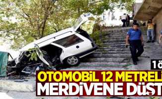 Otomobil 12 metrelik merdivene düştü! 1 ölü