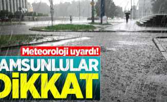 Samsun'da gök gürültülü kuvvetli sağanak yağış uyarısı