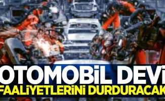 Türkiye'deki otomobil devi faaliyetlerini durduracak
